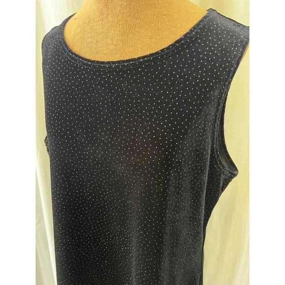 Vintage Kathie Lee 90s Goth Black velvet sparkle mini holiday party dress large - Picture 2 of 8